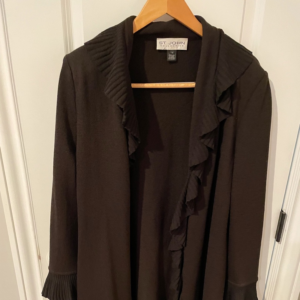 St. John ruffled cardigan